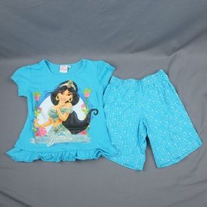Disney Princess Jasmine Two Piece Set Blue Sz 4